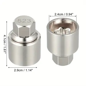 X  523 Car Metal Wheel Lock Lug Nut Anti Theft Lug Nut Screw Removal Socket Key Wheel Lock Key for VW Touareg Magotan Phaeton Tiguan