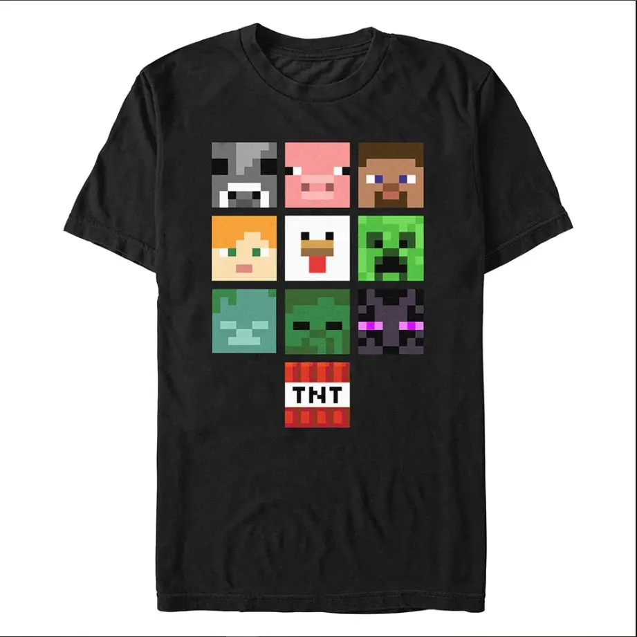 Minecraft All The Big FaceShirt Graphic Tee Short Sleeve Streetwear Casual Trend shirt Gift For Fans