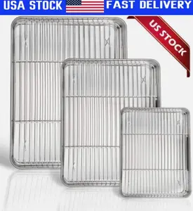 Baking Sheet with Rack Set Stainless Steel Cookie Sheet Baking Pans 6 Pieces