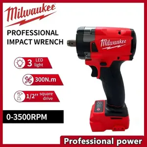 Milwaukee FIW212 M18 18V Cordless Impact Wrench 500Nm Brushless Motor Battery Kit Hand Tool Electric Screwdriver with Bits power tools plastic vertical shaft impact crusher air hammer impact line wrench impact wrench samara impact wrench power wrench