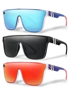 Unisex Ombre Lens Flat Top Sunglasses, Summer Trendy Casual Sunglasses for Everyday Use, Fashion Accessories for Outdoor Activities