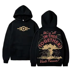 Fallout Vault Hoodie: We're All In This Together Nuclear Bomb Graphic Unisex Gaming Hoodie - Cozy, Pullover for Fans of Post-Apocalyptic Style