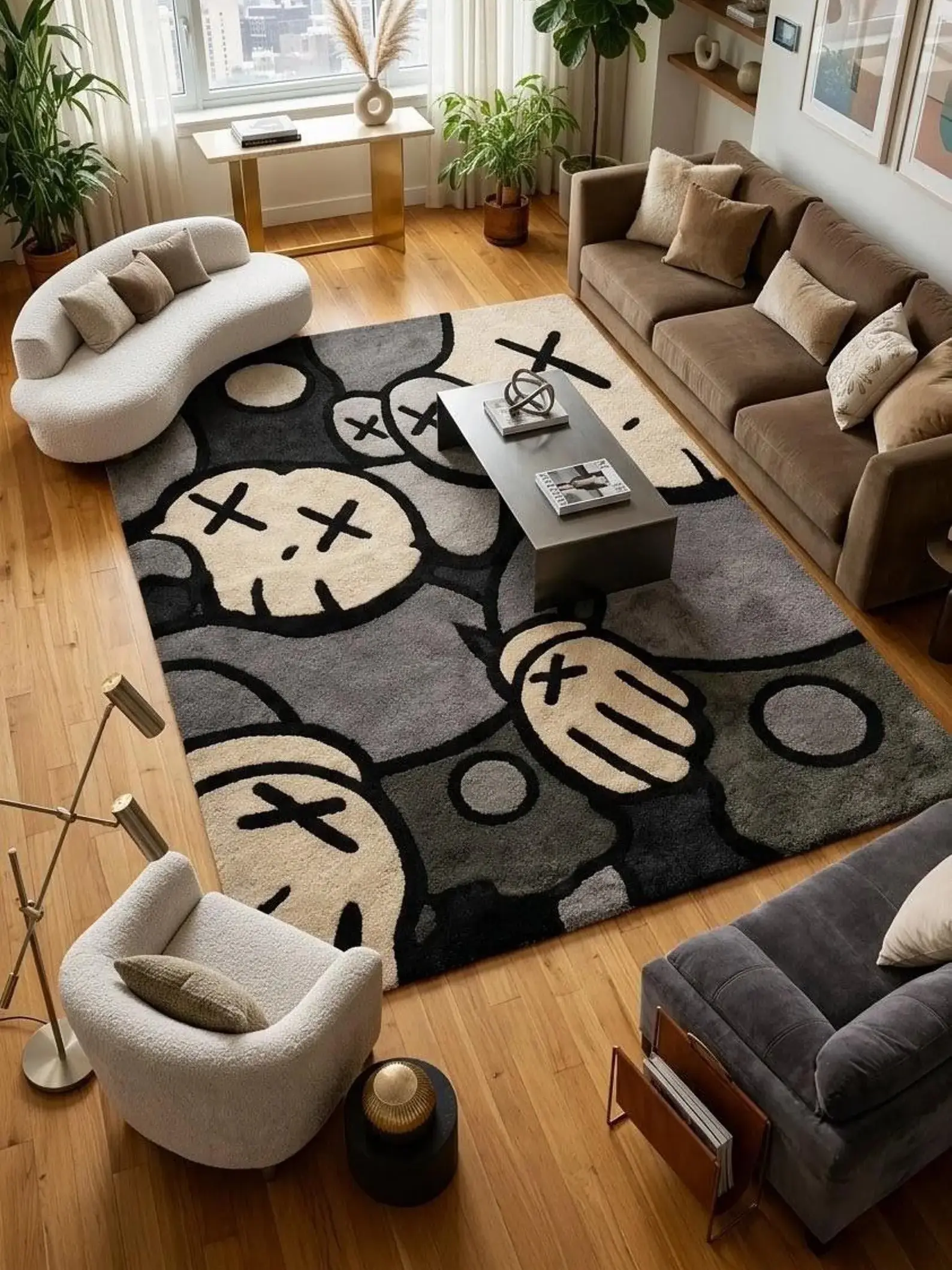 Hypebeast Area Rug Modern Pop Art Wool Hand Tufted Multicolor Hype Room Statement Decor Custom