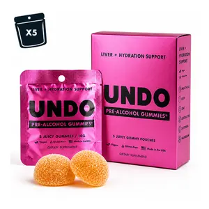 UNDO Pre-Alcohol Gummies - 5-Pack  DHM, Milk Thistle & Electrolytes for Liver & Hydration Support | Tropical Flavor | Zinc
