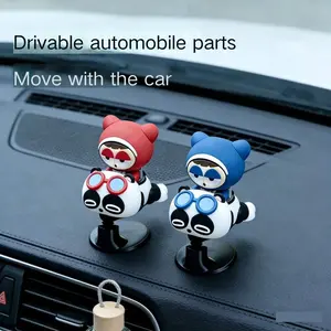 Drift Car Panda Kart Ornament, New Dashboard Decor, Fun Car Decoration, Novelty Automotive Accessory, Batch Number 1af2001