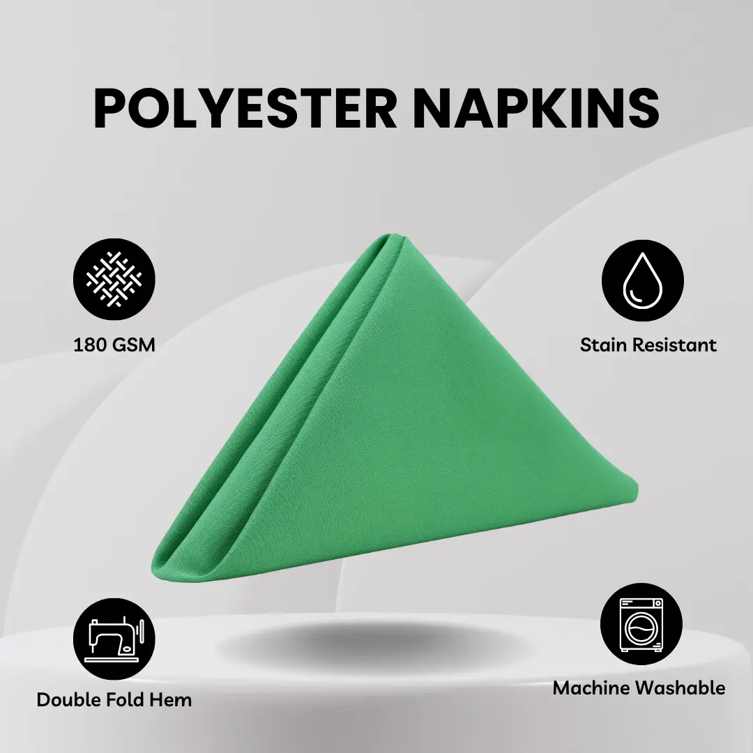 20 Inch Polyester Cloth Napkins Emerald Green (Pack of 10) 20 Inch Polyester Cloth Napkins Emerald Green (Pack of 10)