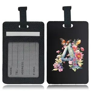 Personalized Luggage Tag with Adjustable Strap, Customizable Butterfly Design, Durable PU Material, Ideal for Travel & Gifts, Stylish Playful Charm