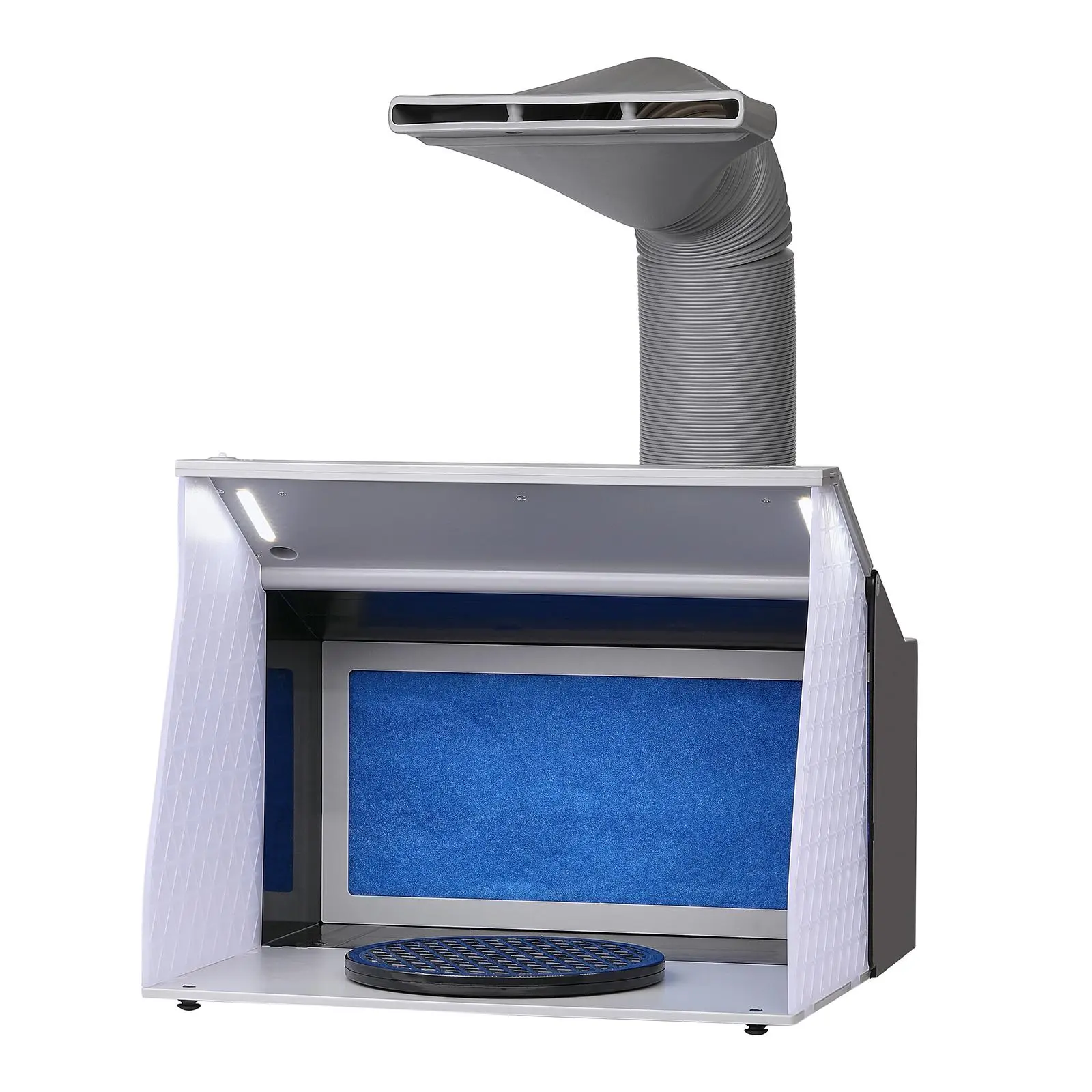【Summerfinds】VEVOR Airbrush Spray Booth Portable Hobby Airbrush Paint Spray Booth Kit with 4 LED LightPowerful Dual Exhaust FansTurntable and 6 ft Extension Hosefor Painting ModelsArtsCraftsCakes, Expert Airbrush Kit