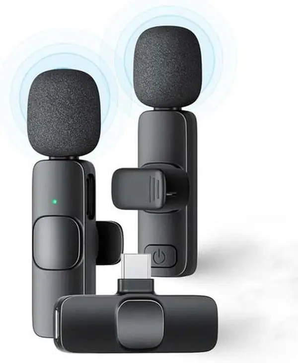 Portable Wireless Lavalier Microphone - Mini Clip-On Vlogging Equipment, Compatible with iPhone 15-17, Android Smartphones for Video Recording, Outdoor Content Creation day sale Lapel Mic Wireless Mics