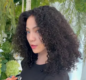 [Luxury Queen Series] FF WIG Kinky Curly Raw Human Hair Glueless Wig 16 Inches 9*6 Pre-Cut HD Lace 250% Density Natural Black Wear Go Wig with Special Drawstring #FFWIG