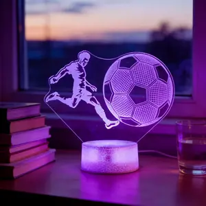 1pc Soccer 3D LED Night Light with USB Power, Touch Control RGB Color Changing, Perfect Gift for Sports Enthusiasts, Ideal for Table and Bedroom Decor, Bedroom Led Lights