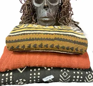 Mali Mud Cloth - Handmade African Textile from West Africa - 100% Organic Cotton, Authentic Bambara Craftsmanship, Ideal for Home Decor, Boho Throw Blanket, Upholstery, or Crafts