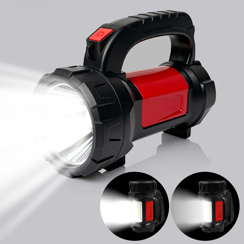 Portable Flashlight Illumination LED Flashlight Golden/red, with Three Modes Of Flashlight, Outdoor Adjustable Brightness Flashlight, Rechargeable, 1200mAh Outdoor Flashlight, Ultra Bright LED Flash - Variable Zoom, Adjustable Brightness