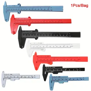 Plastic Vernier Caliper, 1 Count Double Rule Scale, Vernier Scale Gauge, Vernier Caliper Gauge, Student Mini Ruler Tool, Experiment Measuring Tool