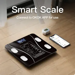 Smart Body Fat Scale, Body Composition Scale, Digital Weight Scale, Bathroom Scale, Max 400lb/180kg, Connect APP, Record Analysis, Bmi, Home Fitness, Women's Gift