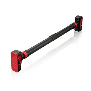 Adjustable Pull Up Bar for Doorway - 440LBS Weight Capacity, No Screws Installation with Level Meter and Auto Lock, Chin Up Bar for Home Gym Strength Training