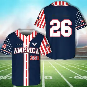 USA Baseball Jersey for Adult, America 250th Anniversary Jersey, Independence Day Shirt, 4th of July Outfit - Multiple Colors Available