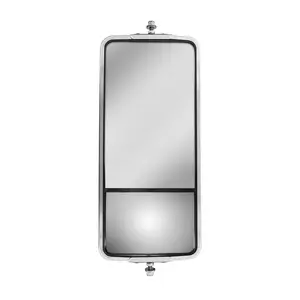 7" X 16" 430 Stainless Steel West Coast Style Mirror W/Convex Mirror