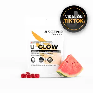 U-GLOW Daily Glow Formula – ASCEND LABS - 60 Gummies– Skin Glow & Tone Support – Natural Skin Tone & Vibrance Supplement - Dietary Supplement