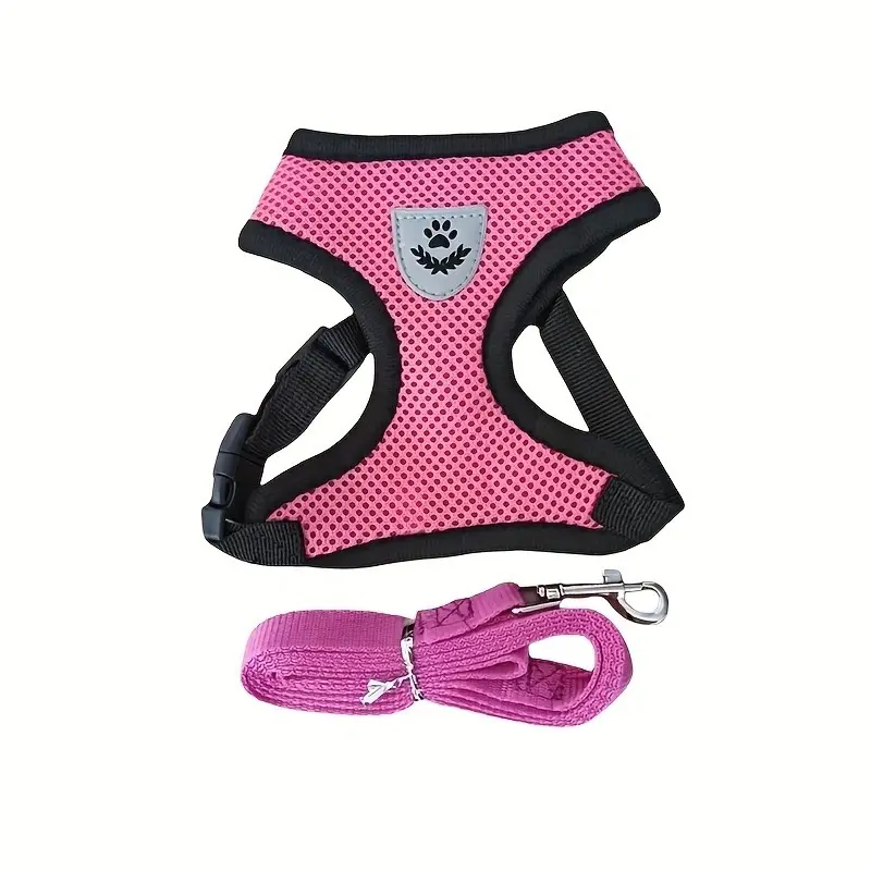 Pet Leash Vest Style Chest Harness for Dogs & Cats, Reflective Dog Leash for Small Dogs