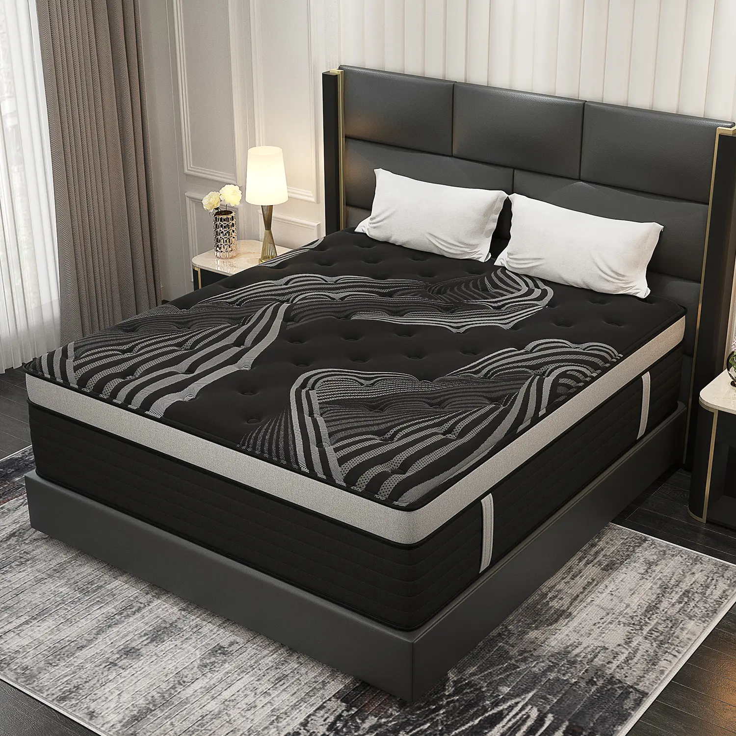 12/14 Inch Twin Full Queen King Memory Mattress with Independent Springs, Provides Pressure Relief, Motion Isolation and Edges Support, Medium Firmness, Breathable,100 Trials, Spring Hybrid Mattress in a box ,Gel infuse memory foam