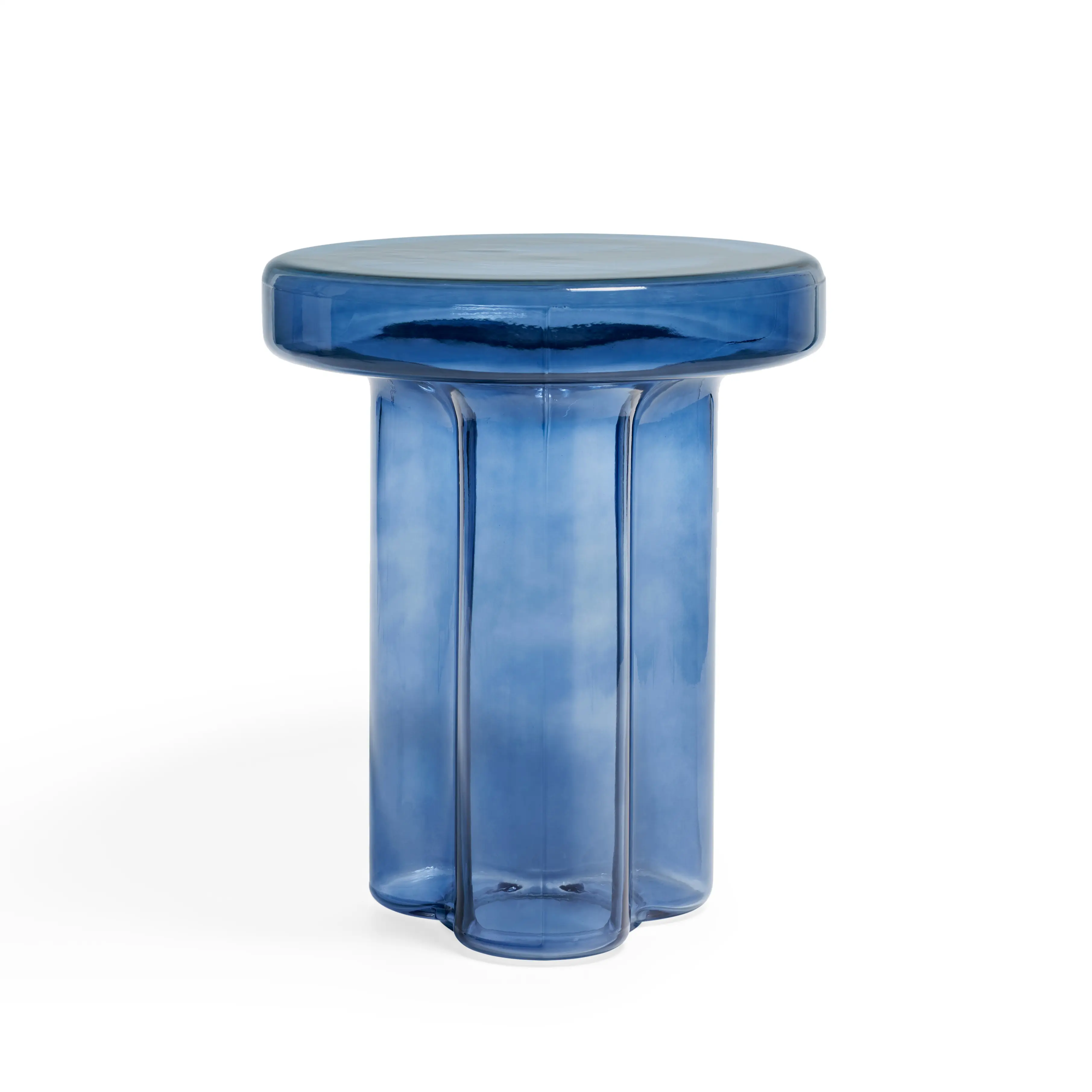 Luxmod Glass Pedestal End Table - Elegant Design for Living Room Display or Accent Piece