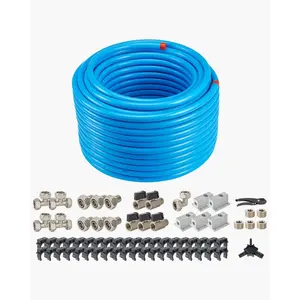 VEVOR Air Compressor Line Kit, 200FTx 3/4, HDPE-Aluminum Compressed Air Piping System, Leak-Proof Easy-to-Install, Compressed Air Line Tubing Kit for Garages Workshops, Blue