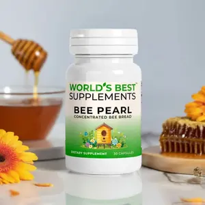 World's Best Supplements Bee Pearl Concentrated Bee Bread 30 Capsules - Immunity Support with Natural Sources of Amino Acids, Vitamins, and Minerals - Healthcare