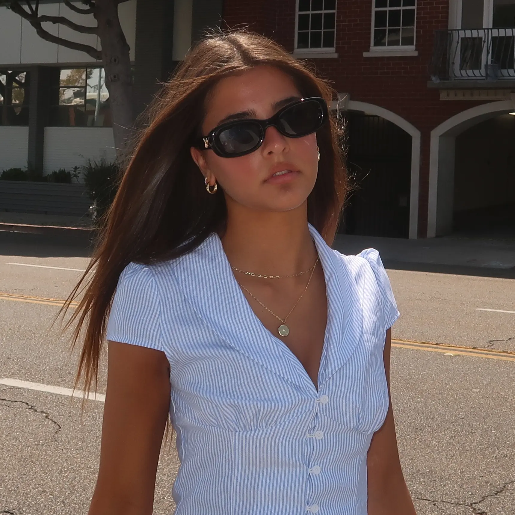 V BY VYE - LILI - SHOP KAVEAH X V BY VYE Serve Bold Elegance with These Square Black Sunglasses Featuring a Shiny Gold Bow on the Temple Sleek Stylish and Totally Y2K Perfect for Adding a Touch of Glam Class and Feminine Charm