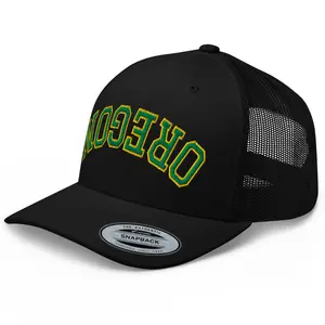 RIVEMUG NX Oregon Upside Down Embroidered Curved Bill Trucker Hat Mid Crown Adjustable Cap