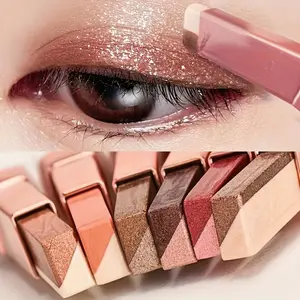 6Pcs Two-Tone Ombré Eyeshadow Stick Set Cream Gradient Eye Shadow Pen High Pigment Waterproof Smudge Proof Long Lasting Eye Makeup Shimmer Matte Highlighter Duo Beginner Friendly Quick Application Portable Travel Daily Beauty Gift Set