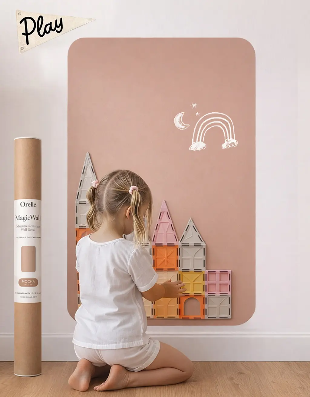 Orelle Rectangle MagicWall Magnetic Wall Decal | Removable Chalkboard Magnet Decal