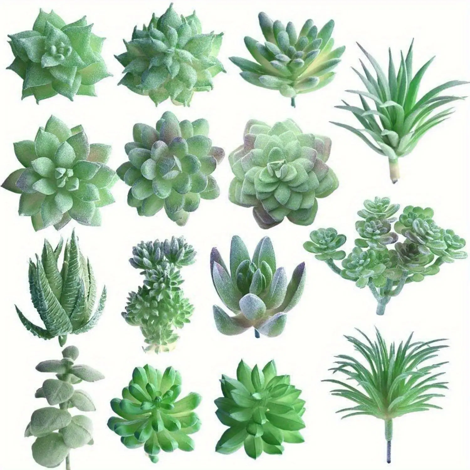 20 Pcs Random Unpotted Durable PVC Handles Artificial Succulents - Decorative Plants for Home Indoor Garden, Everyday Decor - Trim Branches for Custom Mini Pots, Natural Look Brightens Rooms, Durable Pvc Handles Everyday Decor