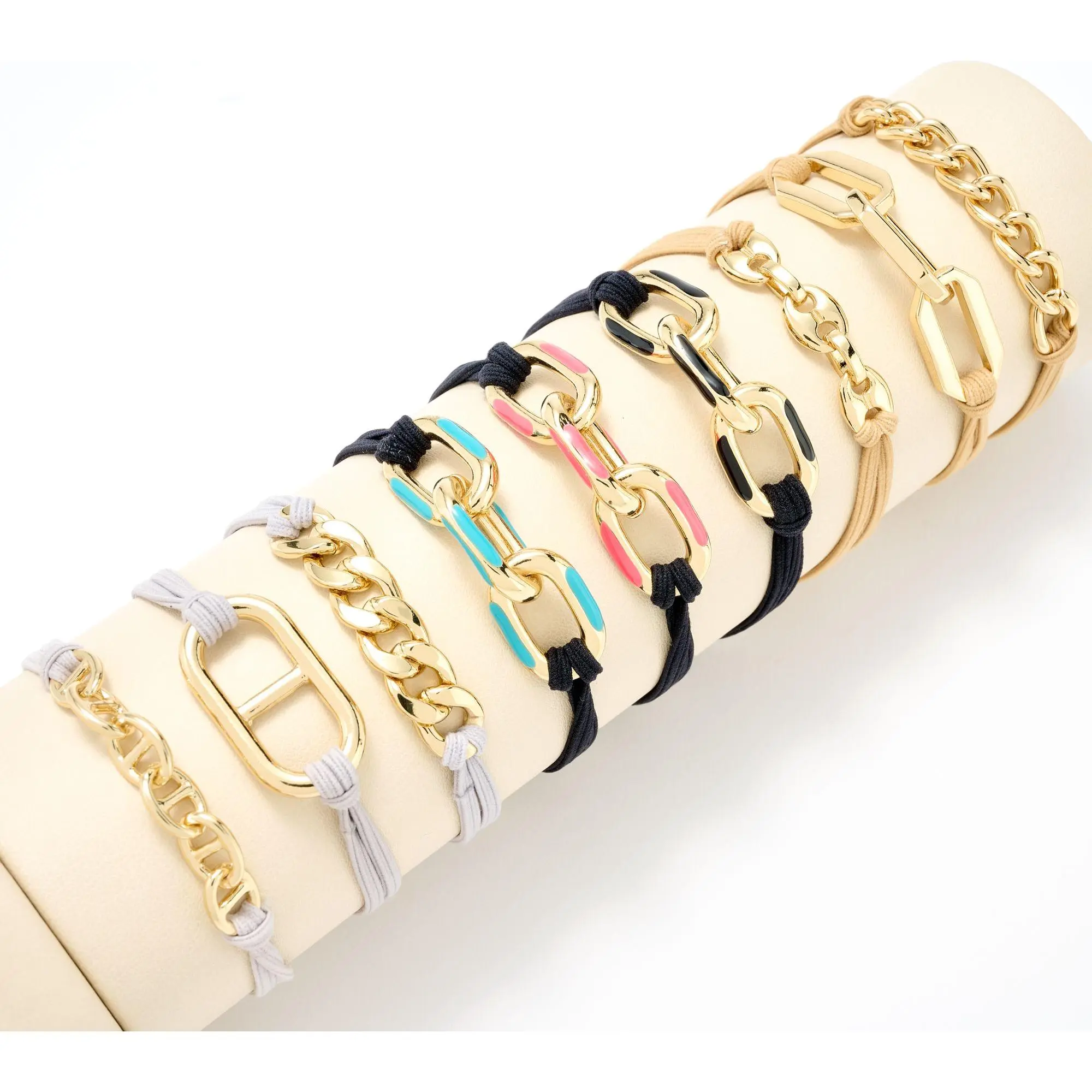 Maya J Jewelry Set of 9 Designer Hair Tie Bracelets