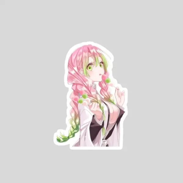Mitsuri Kanroji Sticker, Cute Demon Slayer Anime Decal, Hashira Love Pillar Peeker Vinyl, Kawaii Manga Character Sticker for Laptop, Water Bottle, Scrapbook, Anime Gift