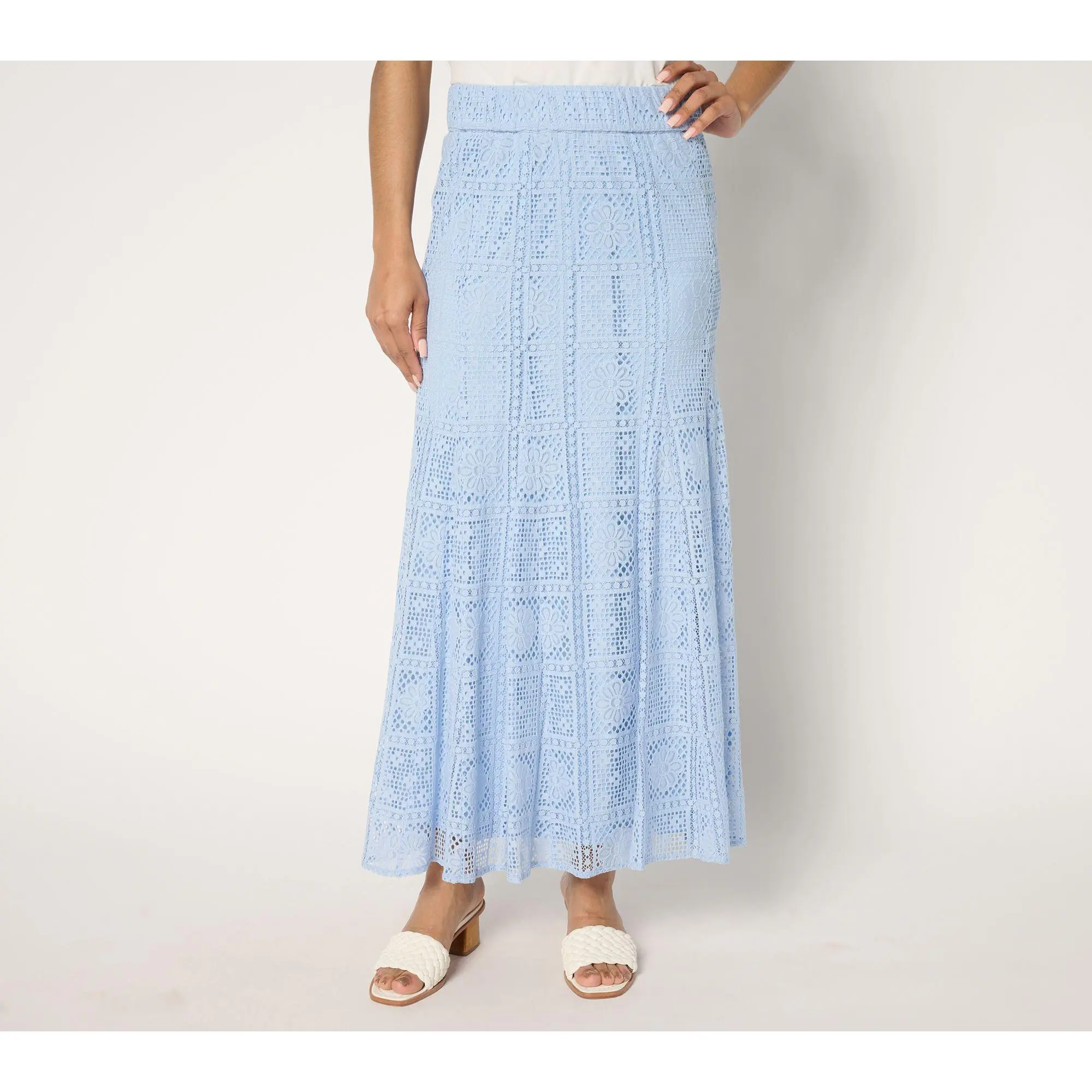 BEAUTIFUL by Lawrence Zarian Petite Pull-On Lace Maxi Skirt