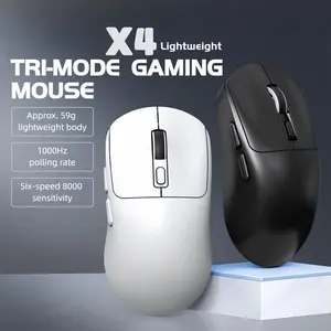 59g Lightweight Wireless Gaming Mouse, Tri-Mode Bluetooth 5.4 Gaming Mouse with 8000 DPI, 1000Hz Response Rate, Rechargeable RGB-Free Mouse for FPS, MOBA, PC Gaming and Office Work