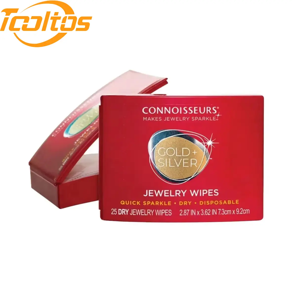 TOOLTOS Disposable Jewelry Cleaning Dry Wipes Cloth - 25 Pieces Gentle on Jewelry, 2.87 in x 3.62 in (7.3 cm x 9.2 cm), Anti-Rust Shield, for Gold Silver Precious Metals Bead Sets, DIY Beading Supplies for Beauty Routine Luster Maintenance, 2.87 In X 3.62