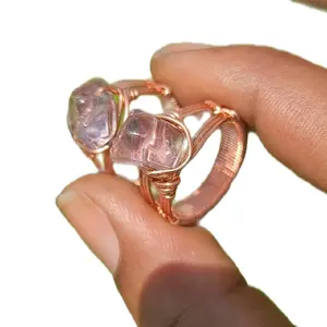Amplified Amethyst Copper Ring amethyst crystal copper ring