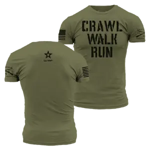 Army - Crawl, Walk, Run T-Shirt - Military Green