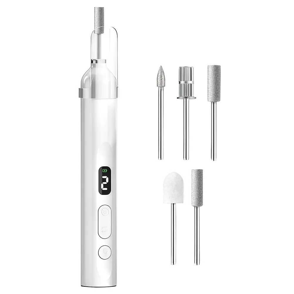 Cordless Electric Nail File with UV Light, Rechargeable Beginner Manicure Kit, Professional 14000 RPM E-File with 3 Speeds & 5 Heads for Polishing Acrylic & Gel Nails, Cordless Nail File