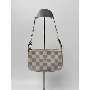 Pre-owned Louis Vuitton Leather Small Leather Goods Damier Azur Mini Pochette JD0420LV