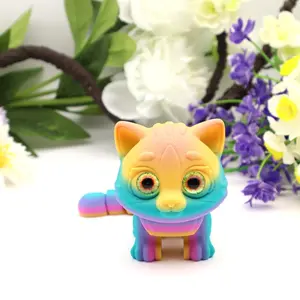 Cute Cat Figurine Set, 3D Printed Home Decor, Collectible Figurines, Realistic Eyes, Perfect for Halloween & Christmas Gifts, Suitable for Any Occasion