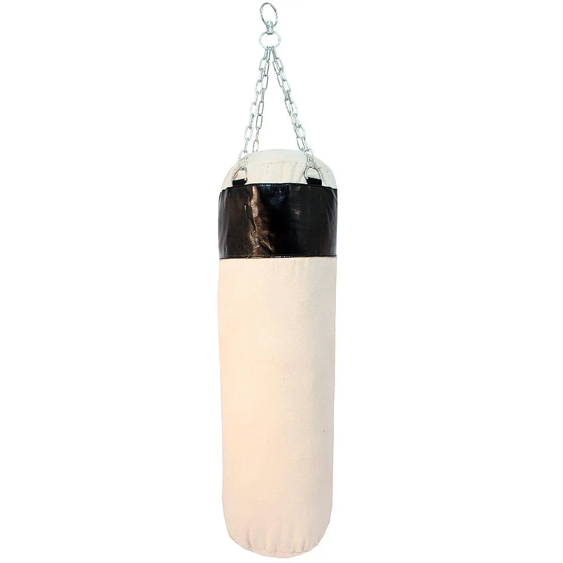 Last Punch Black Canvas Punching Bag with Chains Heavy Duty Boxing Training Bag