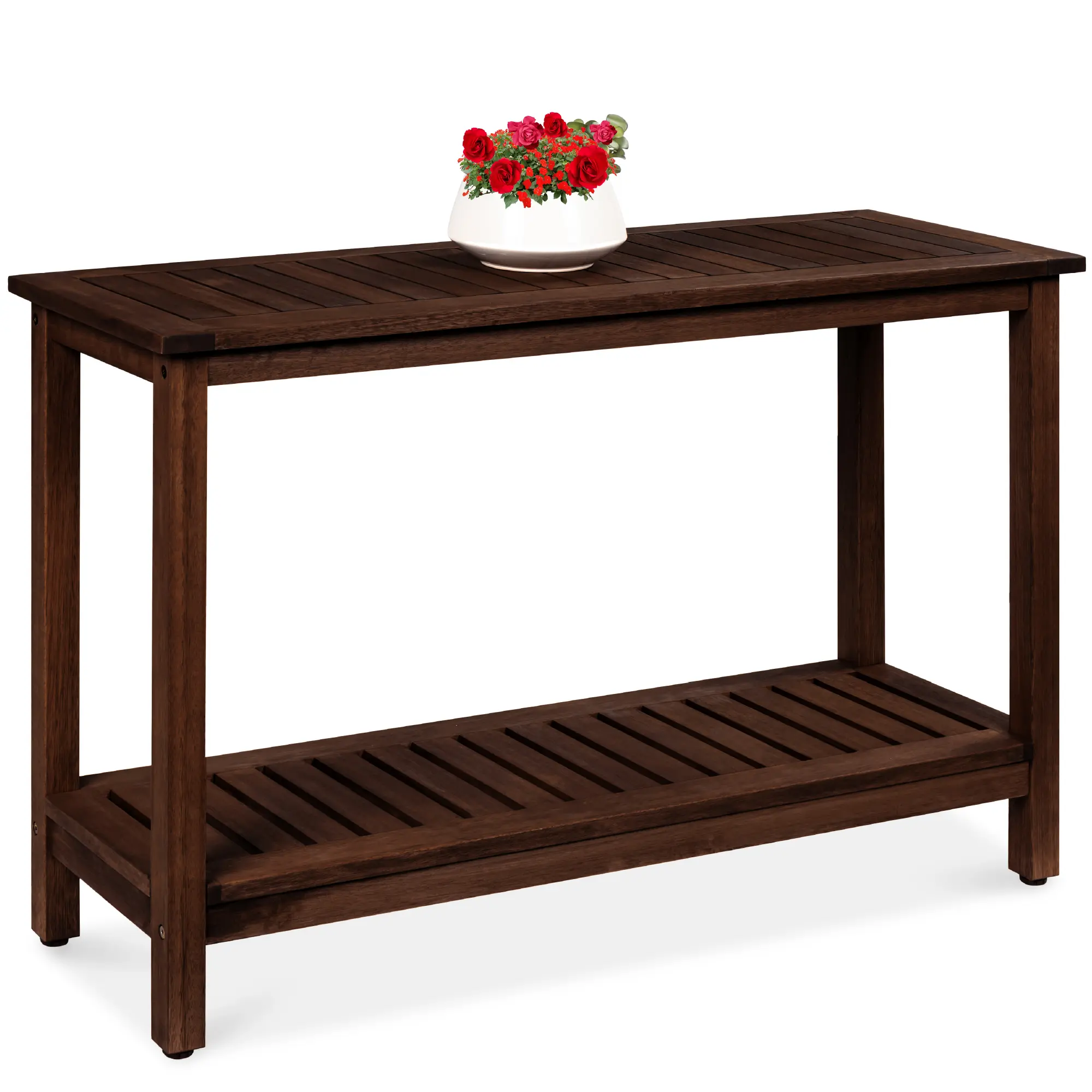 Best Choice Products 48in 2-Shelf Indoor Outdoor Wooden Console Table Multifunctional Buffet Bar Storage Best Choice Products 48in 2-Shelf Indoor Outdoor Wooden Console Table Multifunctional Buffet Bar Storage