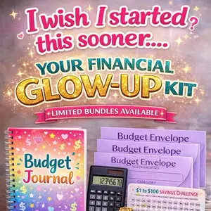 Budget Journal Bundle with Financial Glow-Up Kit Limited Edition Includes Budget Envelopes & Savings Challenge Tracker