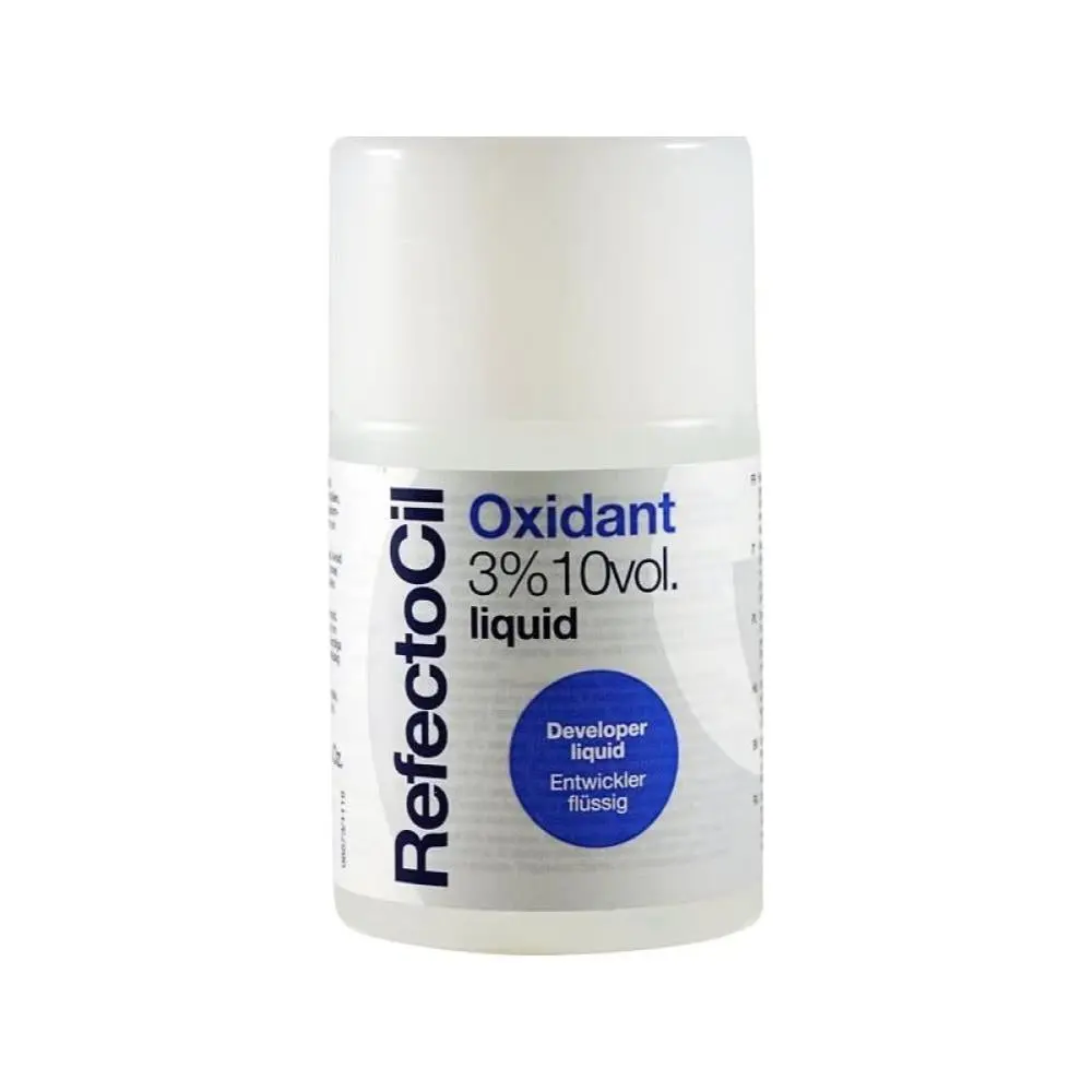 REFECTOCIL 3% 10 Vol Liquid Oxidant - Skin-Friendly Eyelash & Eyebrow Tint Developer, Safe for Sensitive Eye Area, Professional Cosmetic with C12-13 Pareth-9, Triethanolamine, Hydrogen Peroxide, Phosphoric Acid, Aqua, Narrow Dropper for Exact 10 Drops Use