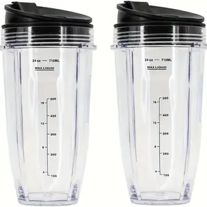 Replacement Blender Cup with Lid, 24oz Blender Cup, Durable & Easy Cleaning Blender Accessories for Smoothies & Food Preparation Household Appliances, Blender Cover