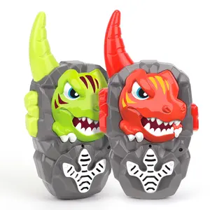 Dinosaur Walkie Talkies For Kids 2 Pack Half A Mile Range Indoor Outdoor Toys For Boys Ages 3-5 Colorful Neon Halloween Durable Remote Battery Operated
