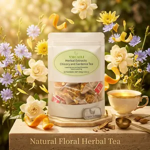 Chicory & Gardenia Herbal Tea Bags, 20 Count (100g) | All-Natural Caffeine-Free Floral Citrus Blend Sachets, Light Refreshing Daily Drink